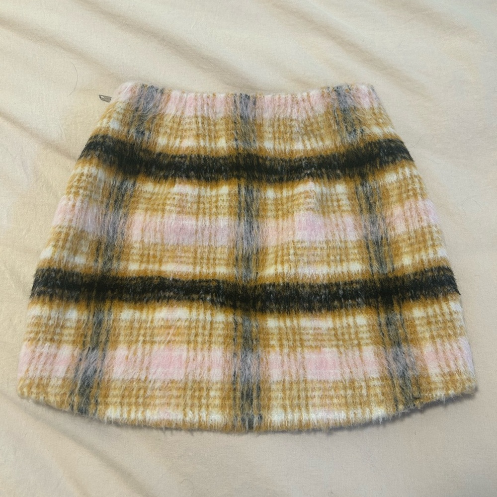 For Love And Lemons Plaid Mini Skirt - Pink and Tan